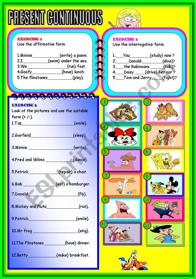 PRESENT CONTINUOUS. worksheet