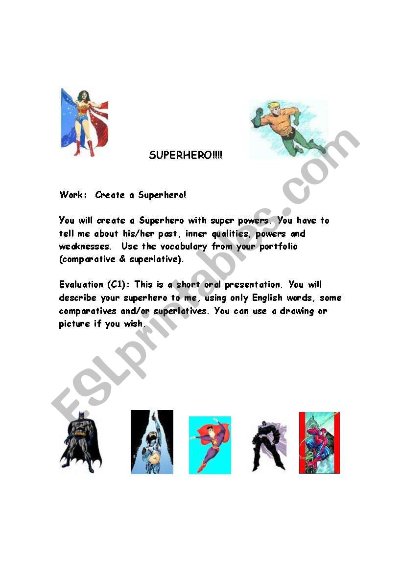 Super Heroes worksheet