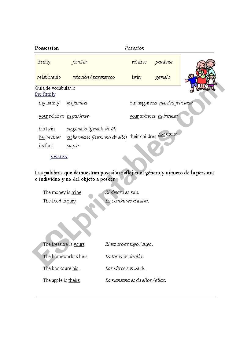 Possession worksheet