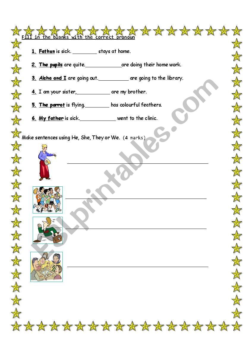 pronound worksheet