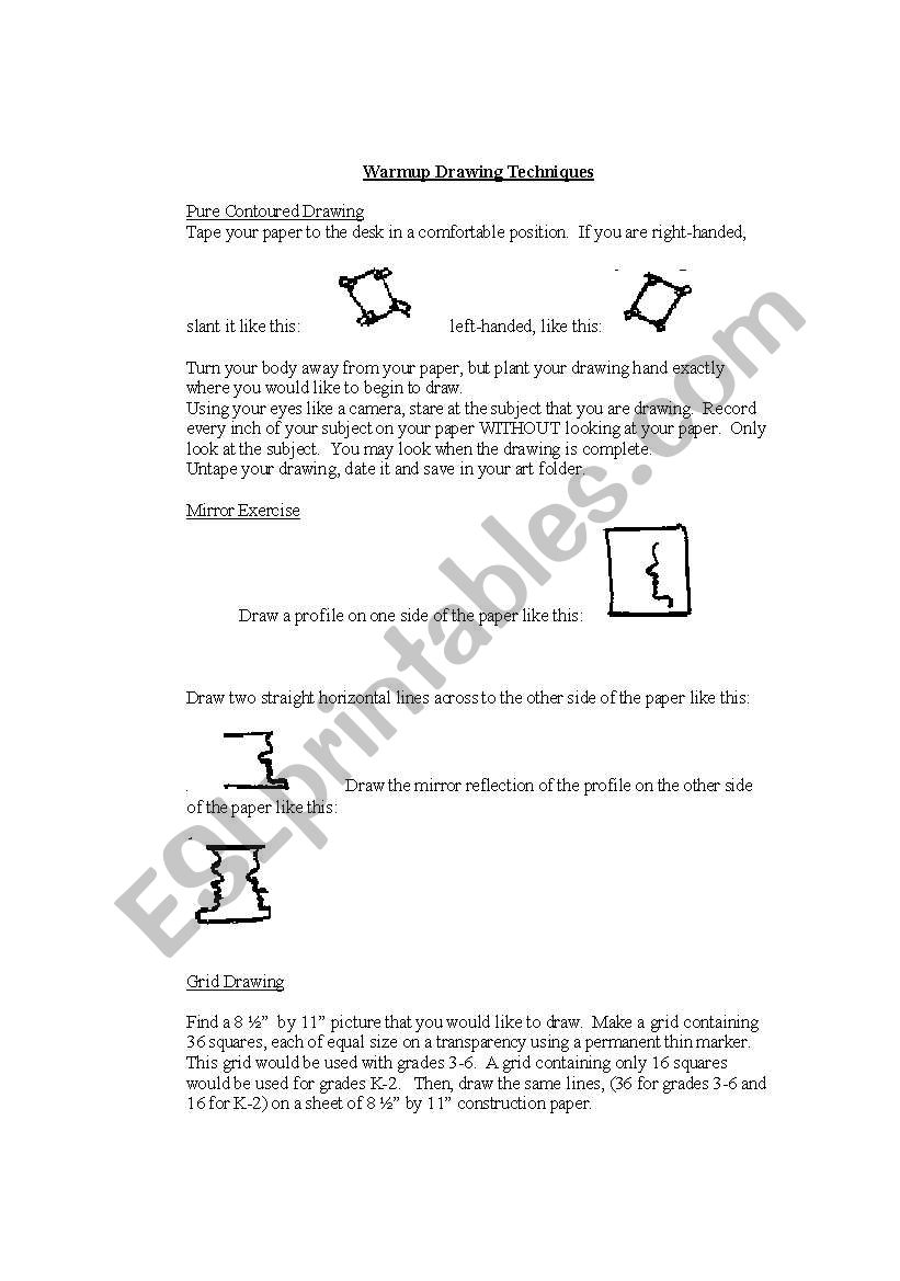 Warm-up Drawing Exercise worksheet