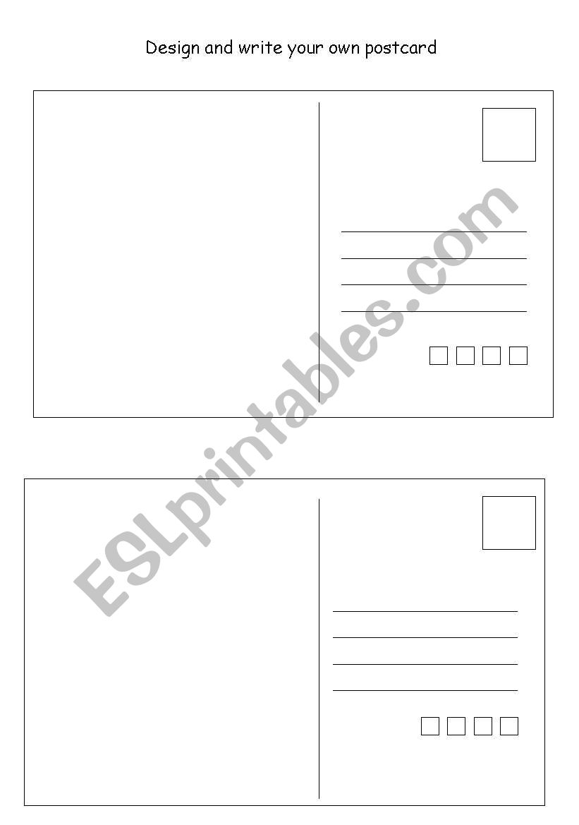 Postcard Templates worksheet