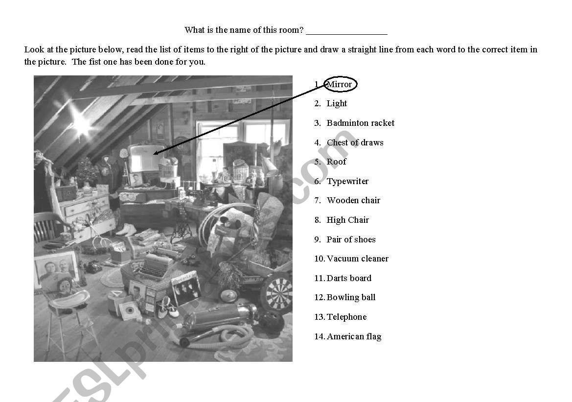 The Attic worksheet