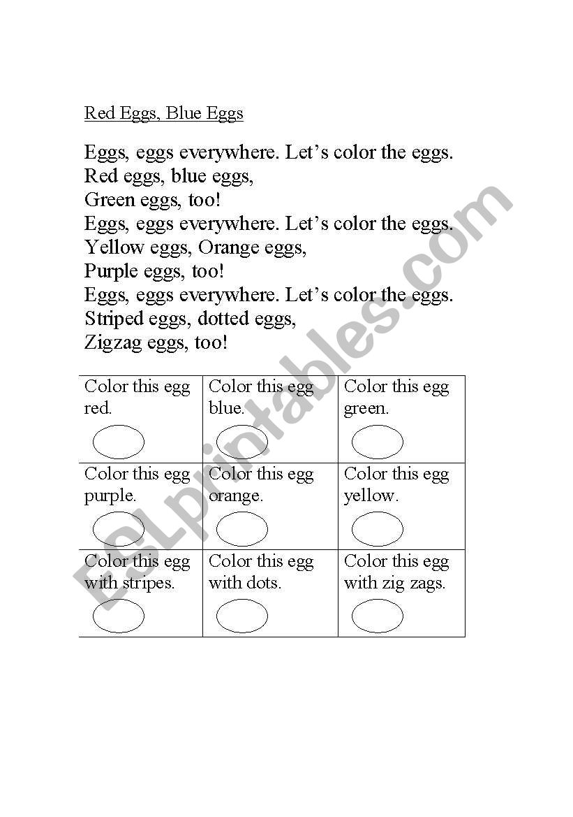 colours  worksheet
