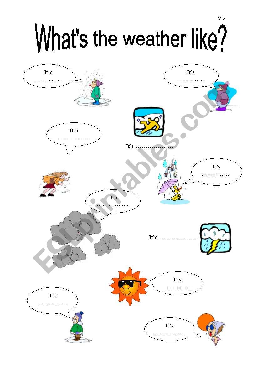 vocabulary - The weather worksheet