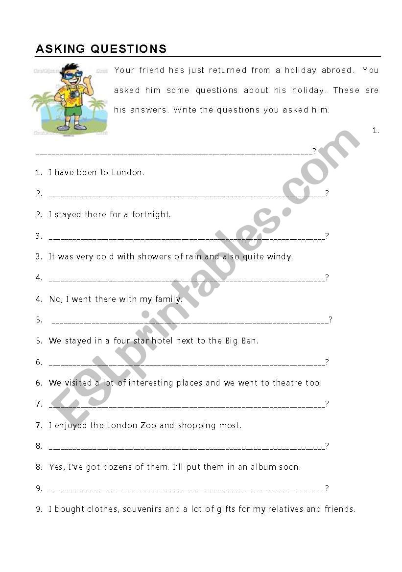 Asking Questions worksheet