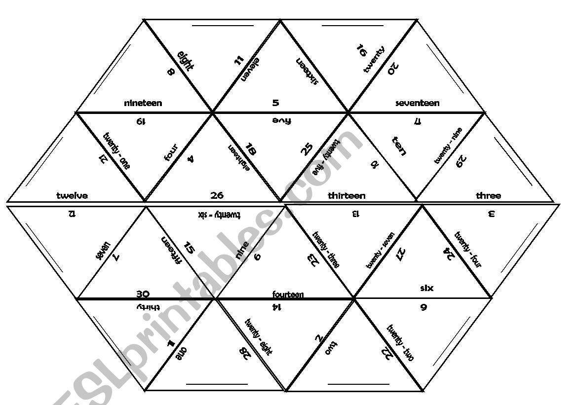 TRIMIO - NUMBERS 1 TO 30 worksheet