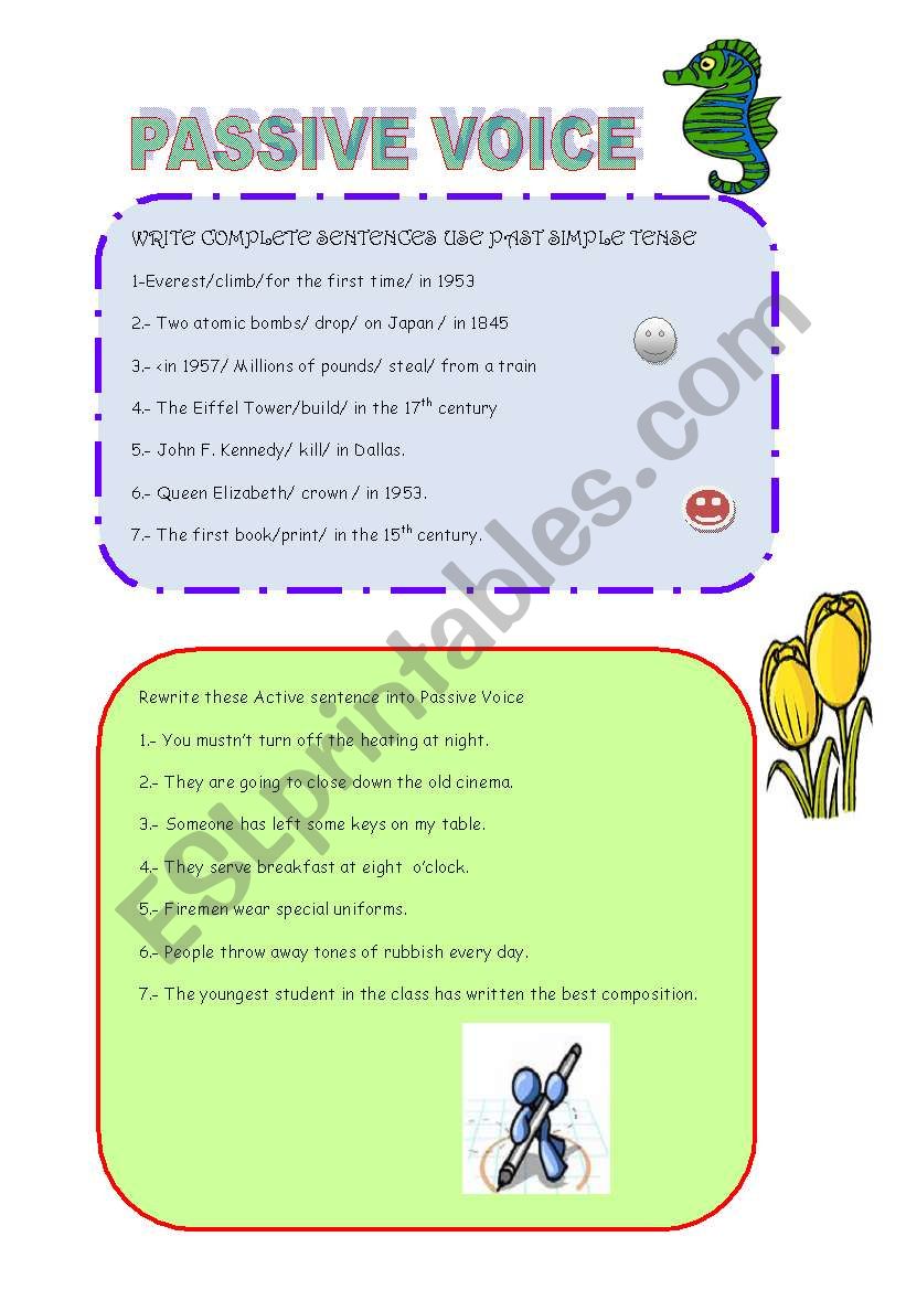 Passive voice  worksheet