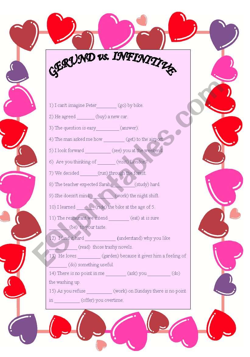 Gerund infinitive and modals revision