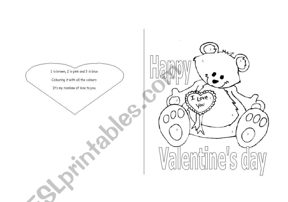 Valentines day card for young learners