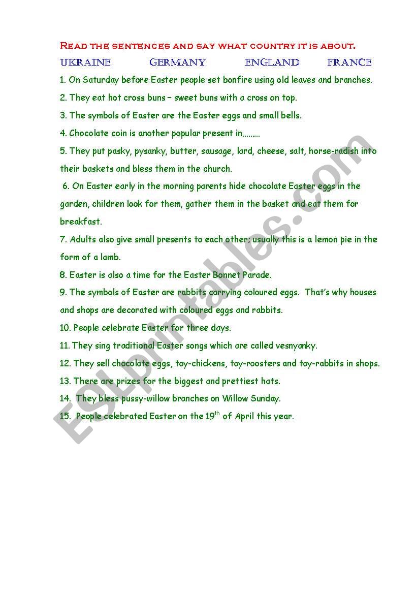 The task to the text 