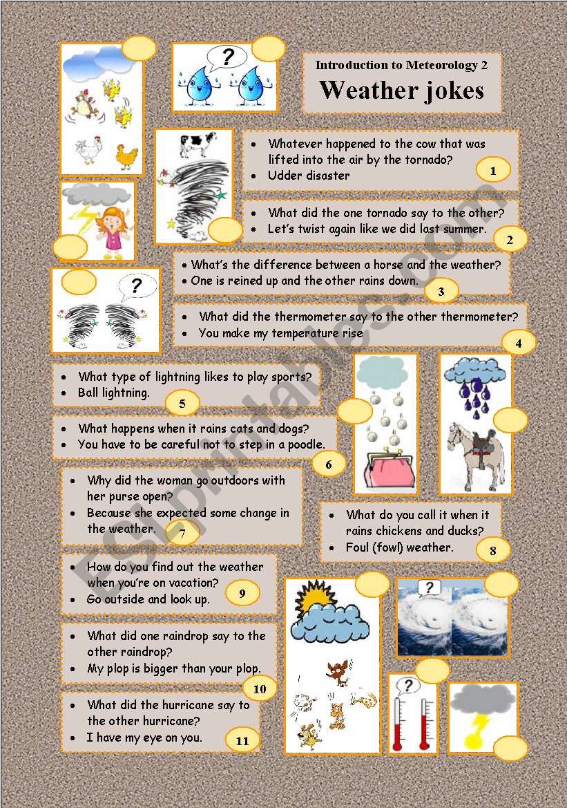 Introduction to Meteorology 2 WEATHER JOKES