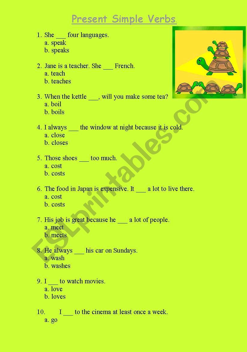 Present Simple worksheet