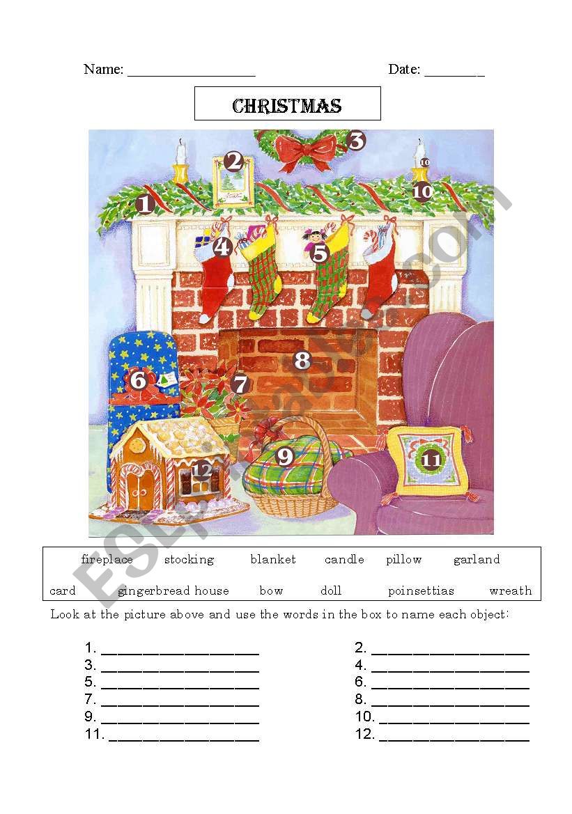 Christmas Vocabulary #1 worksheet