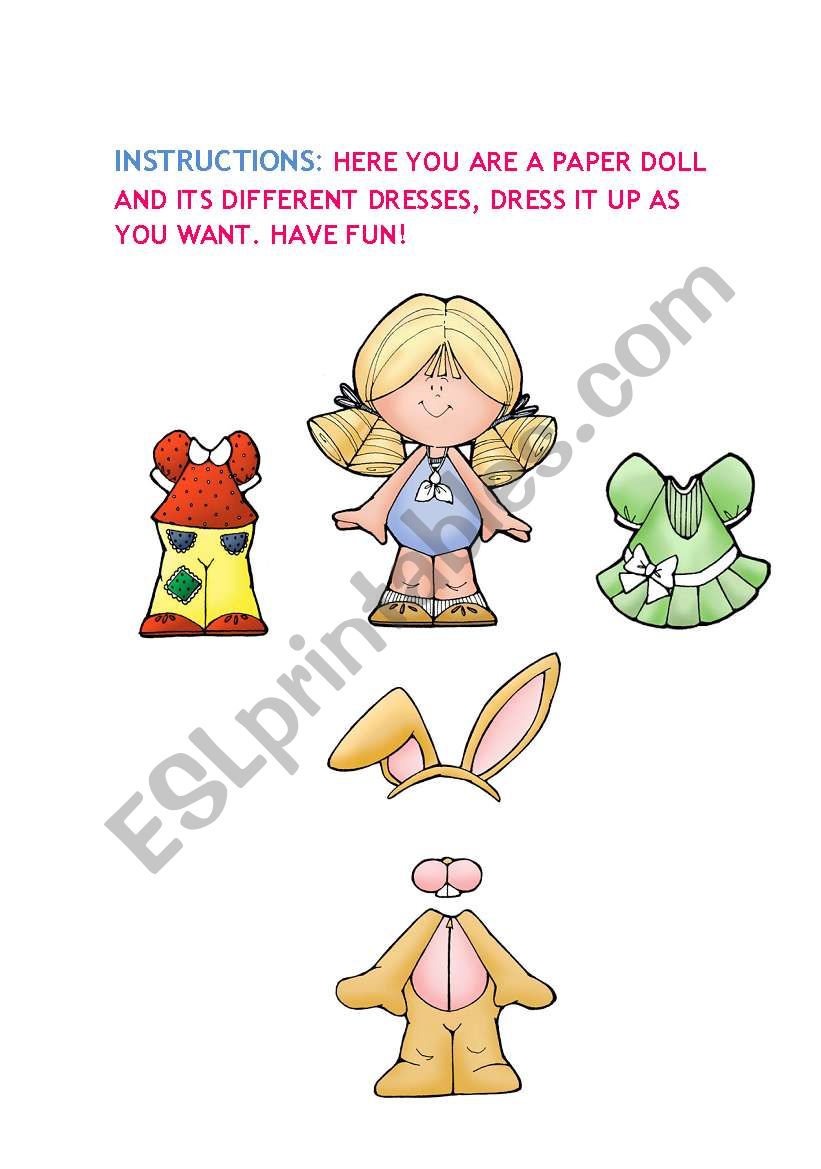 Dress Me Up Esl Worksheet By Johi