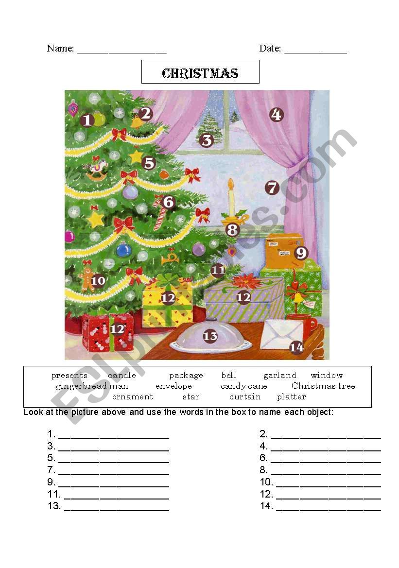 Christmas worksheet