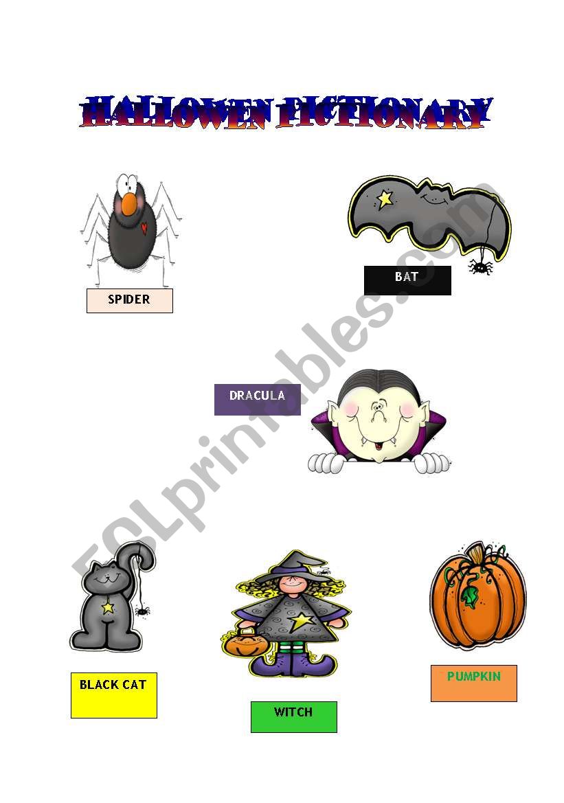 HALLOWEN PICTIONARY worksheet