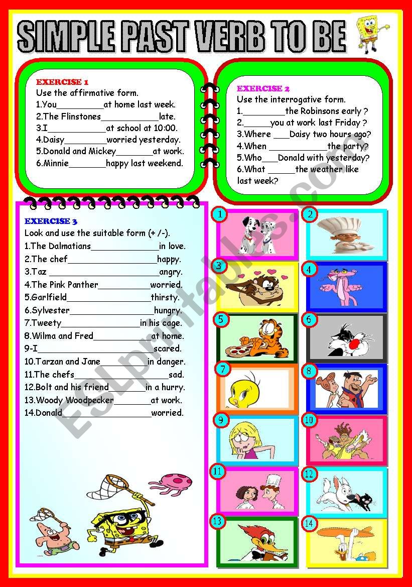 SIMPLE PAST VERB TO BE ESL Worksheet By Bermudenze