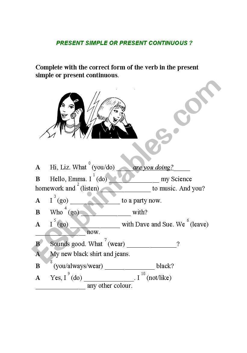 A PHONE CONVERSATION worksheet