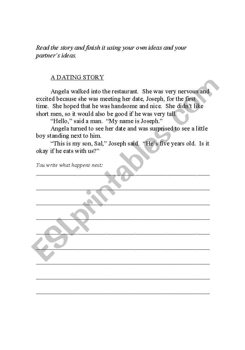 A Dating Story worksheet