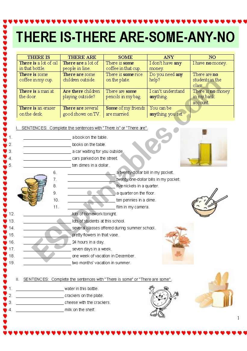 There is/are/some/any/no (4 pages)
