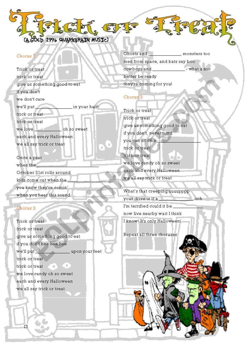 Trick or Treat worksheet