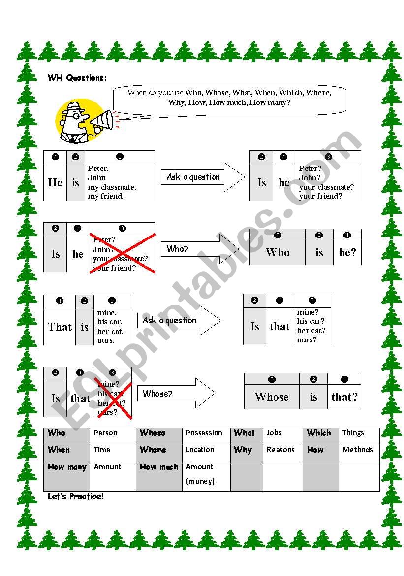 WH Questions worksheet