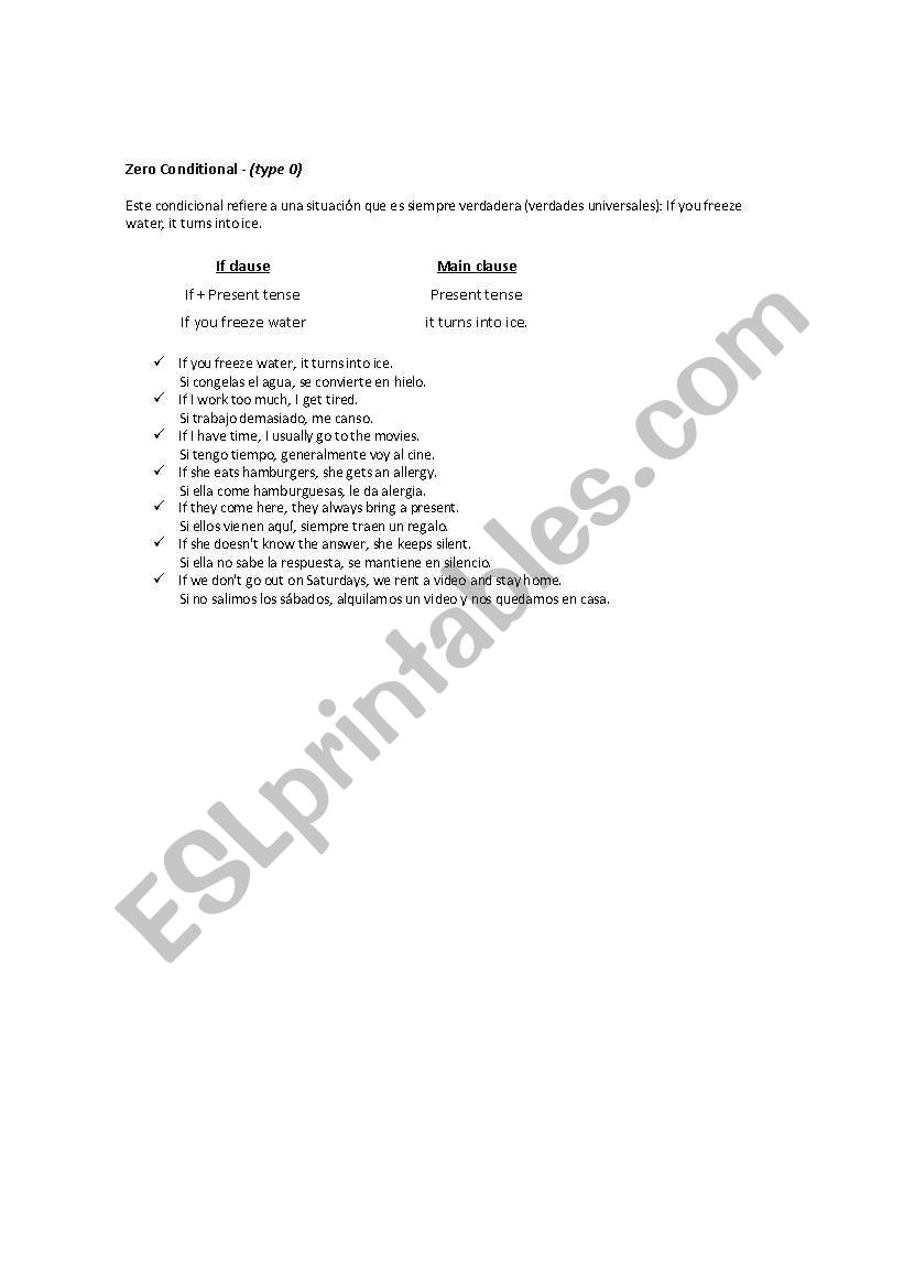 Conditionals worksheet