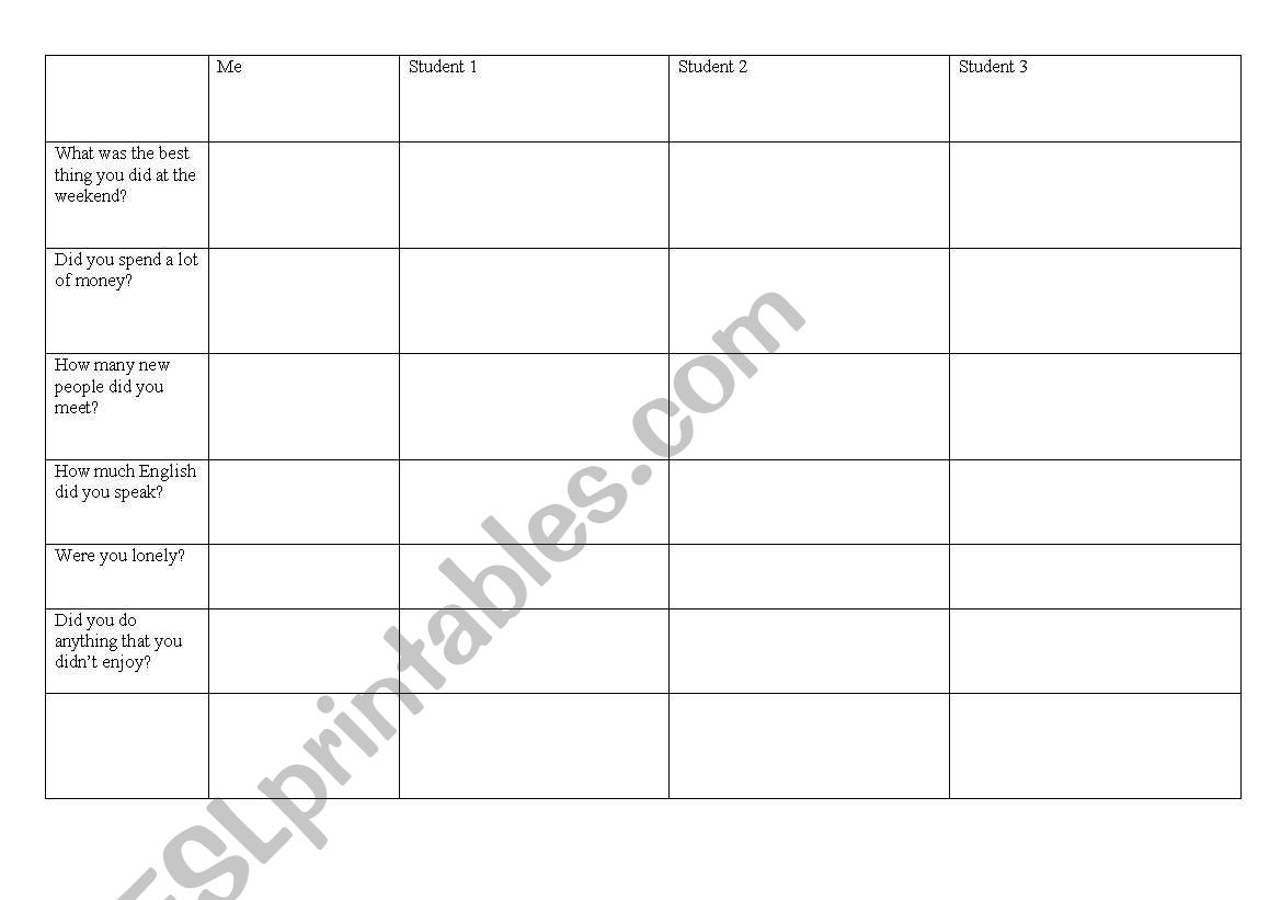 Monday Warmer worksheet