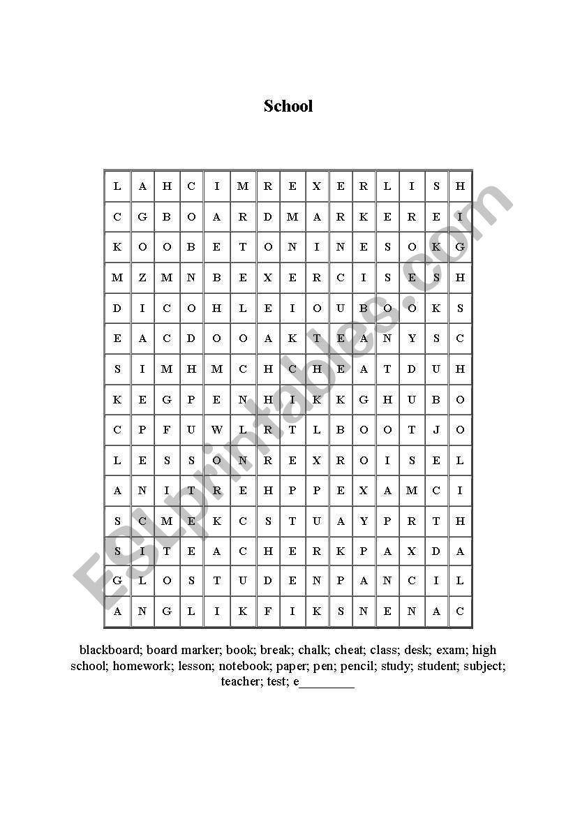 School worksheet