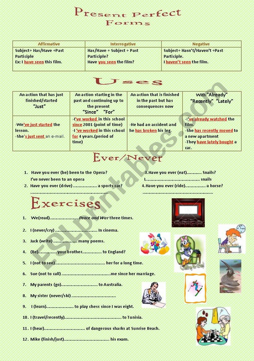 Present Perfect 1 worksheet