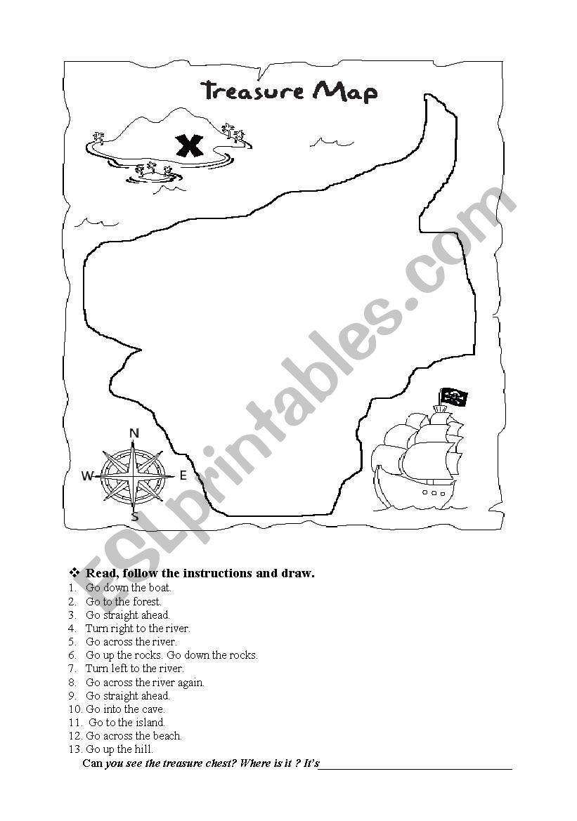 The Treasure map worksheet