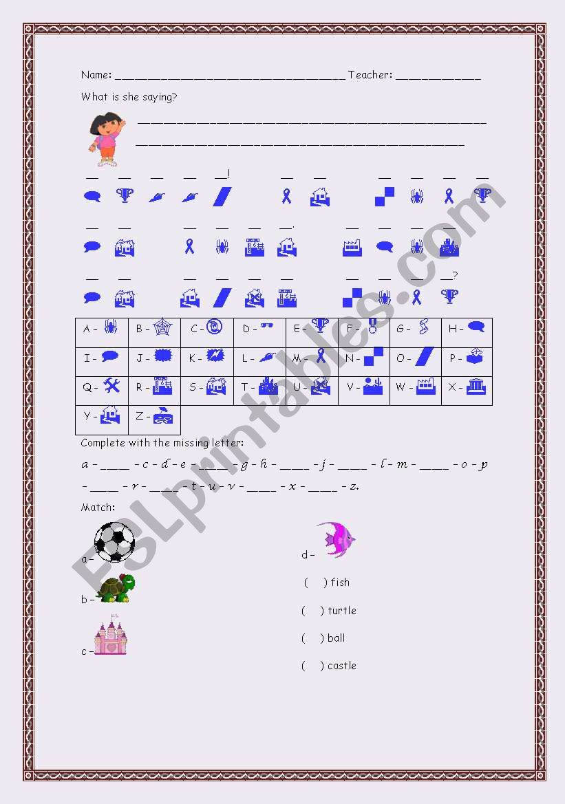 Alphabet worksheet