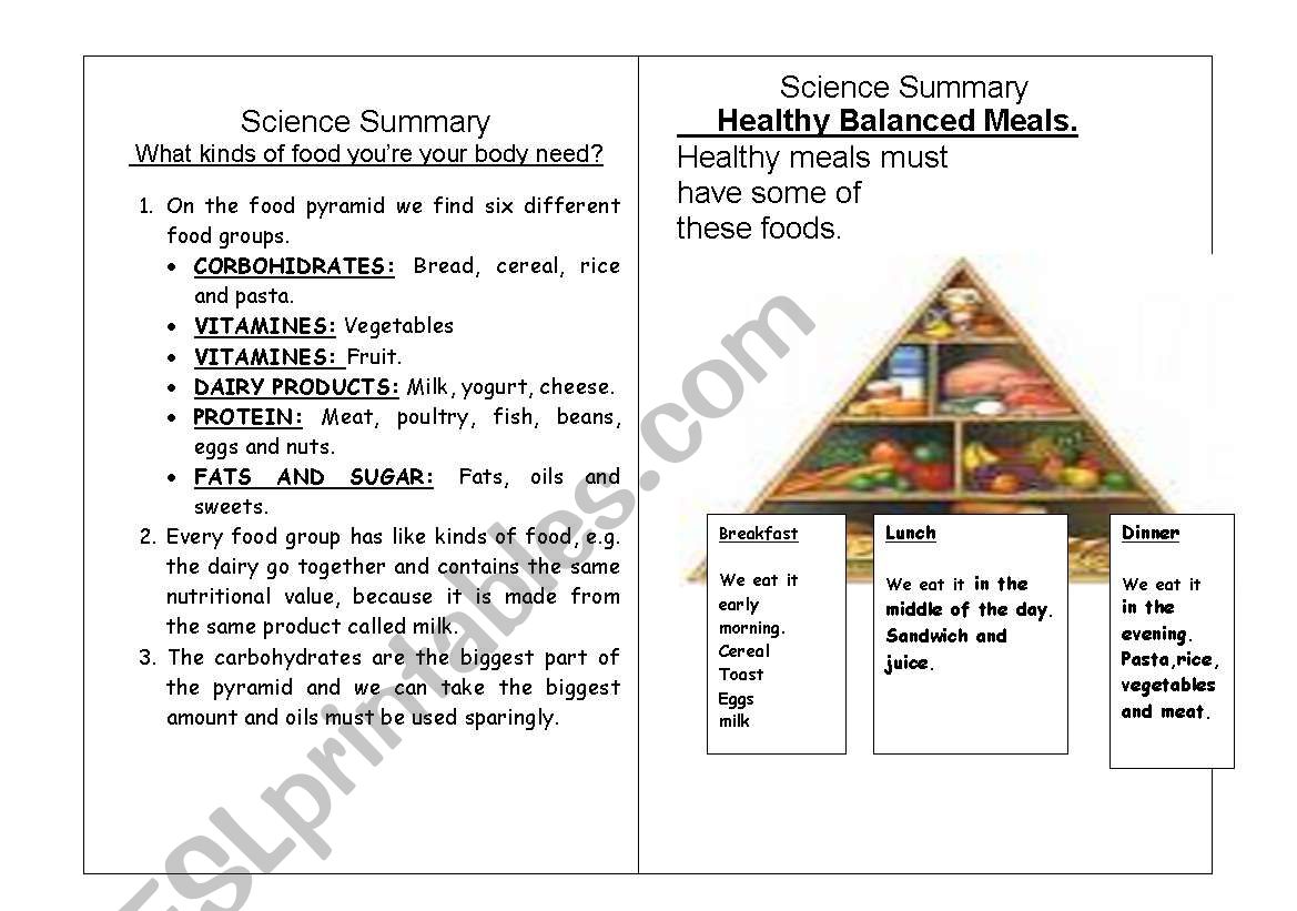 Keeping fit & Healthy worksheet