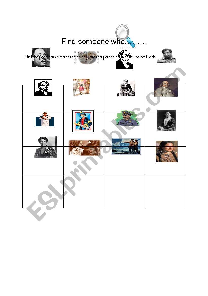 Heroes- Find Someone Who.... worksheet