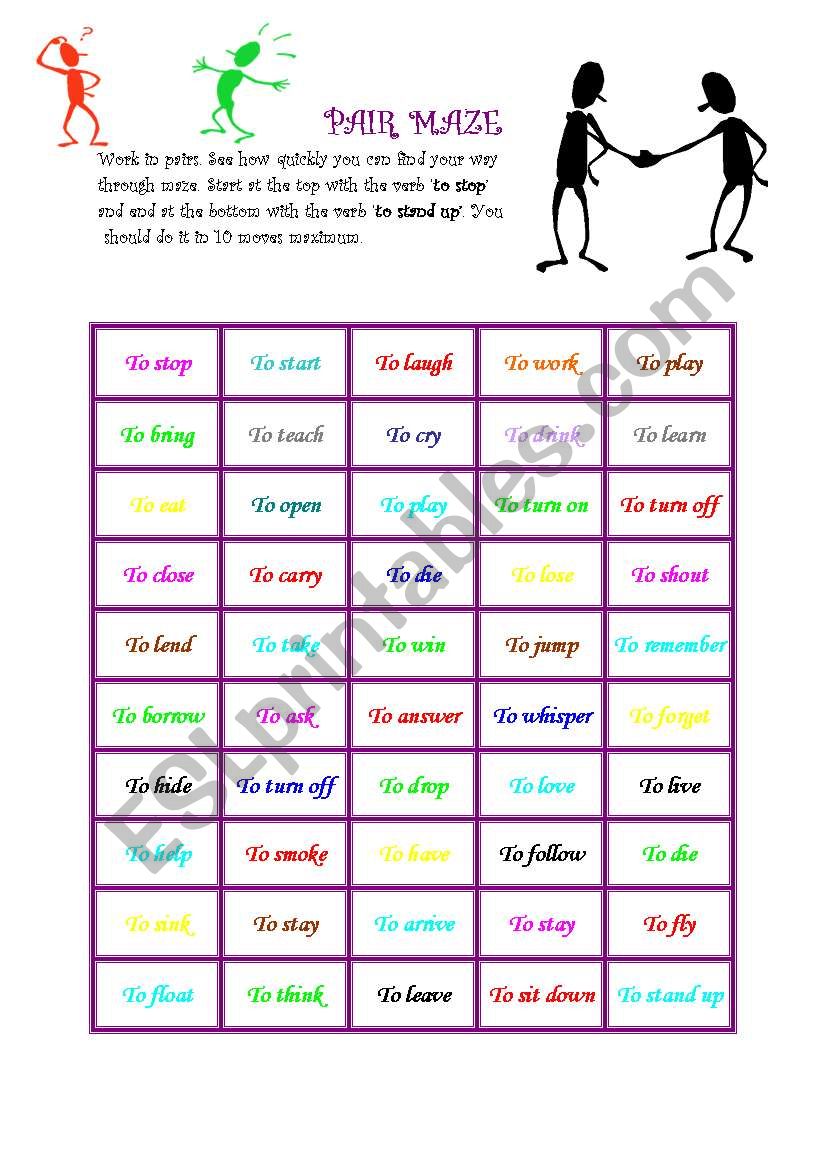 Pairs worksheet