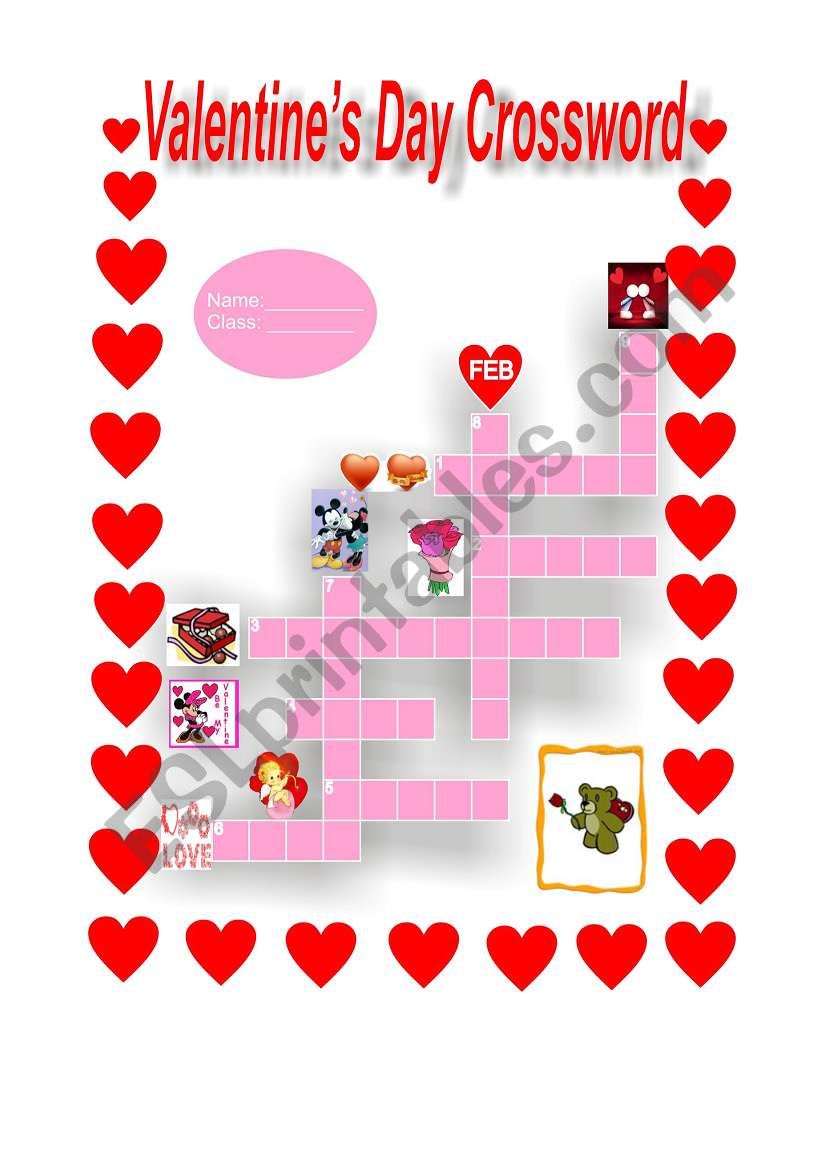 Valentines Day Crossword worksheet