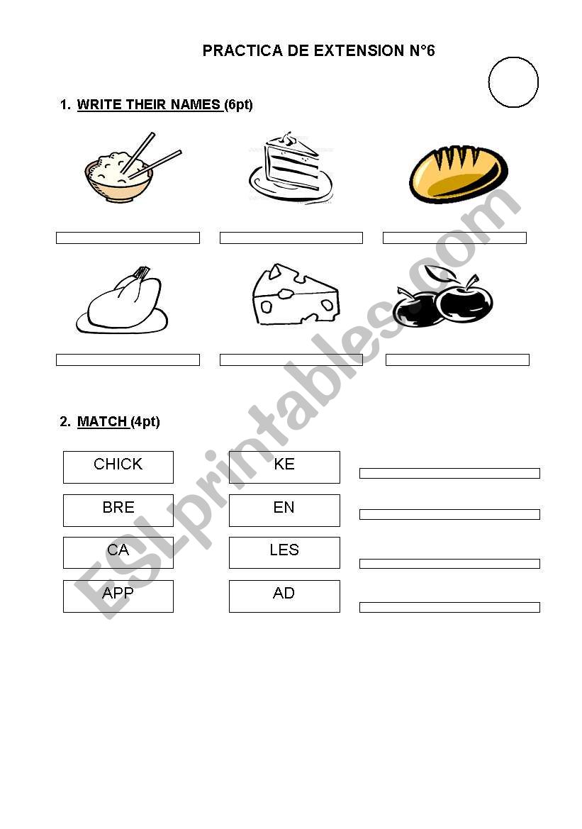 i like / i dont like + food worksheet