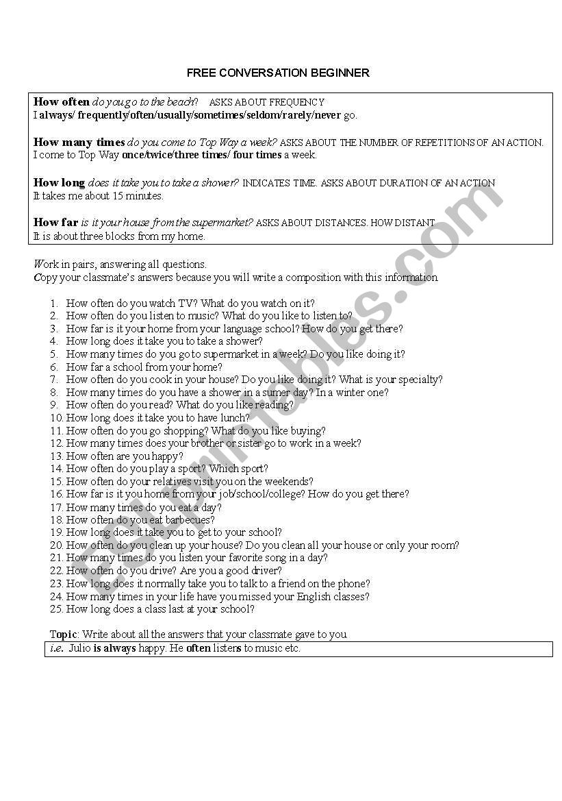 How much How many How often How far - ESL worksheet by jcesarqm