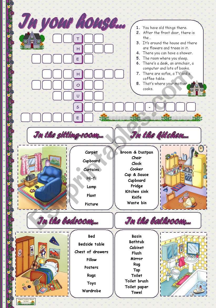 IN YOUR HOUSE... worksheet