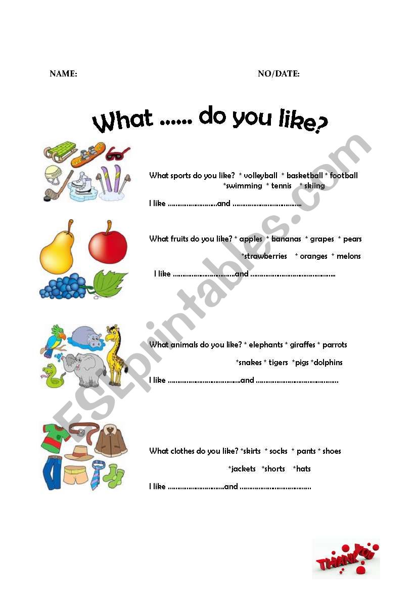 What sports do you like? - ESL worksheet by busrak