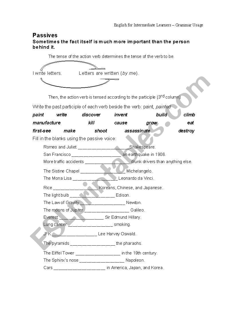 Passive Voice worksheet