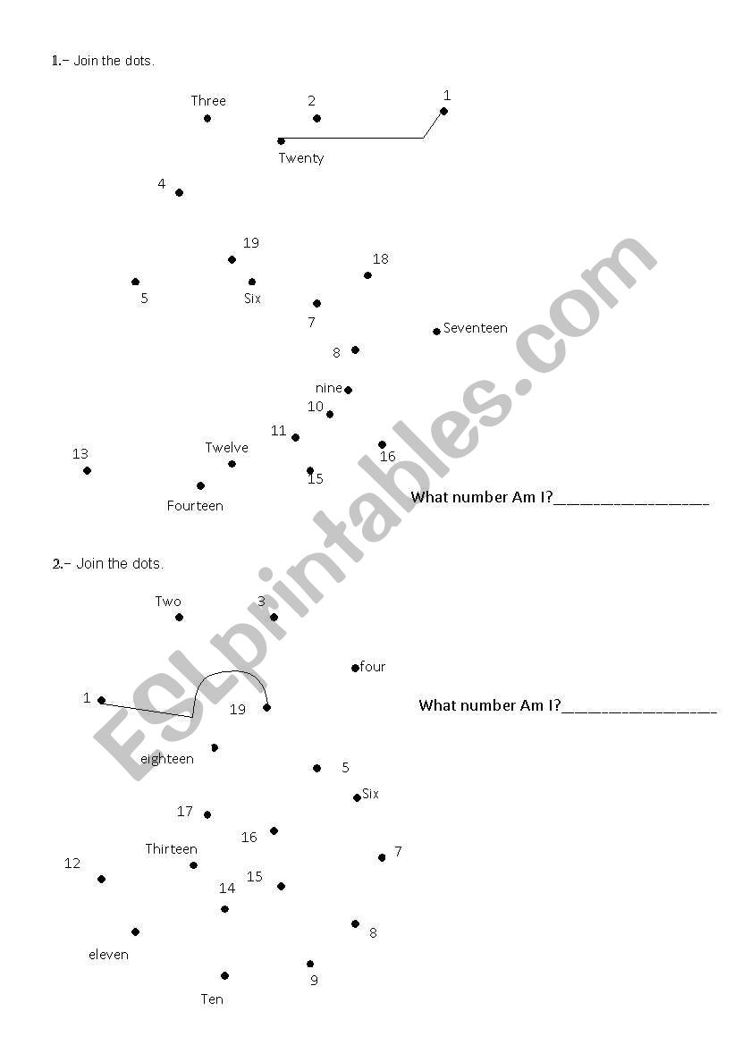 join the dots worksheet