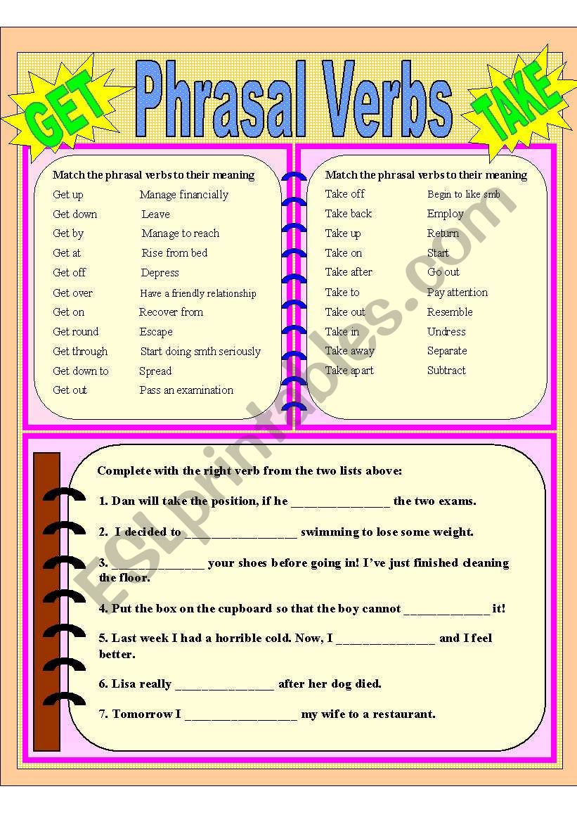 Phrasal Verbs GET & TAKE with KEY