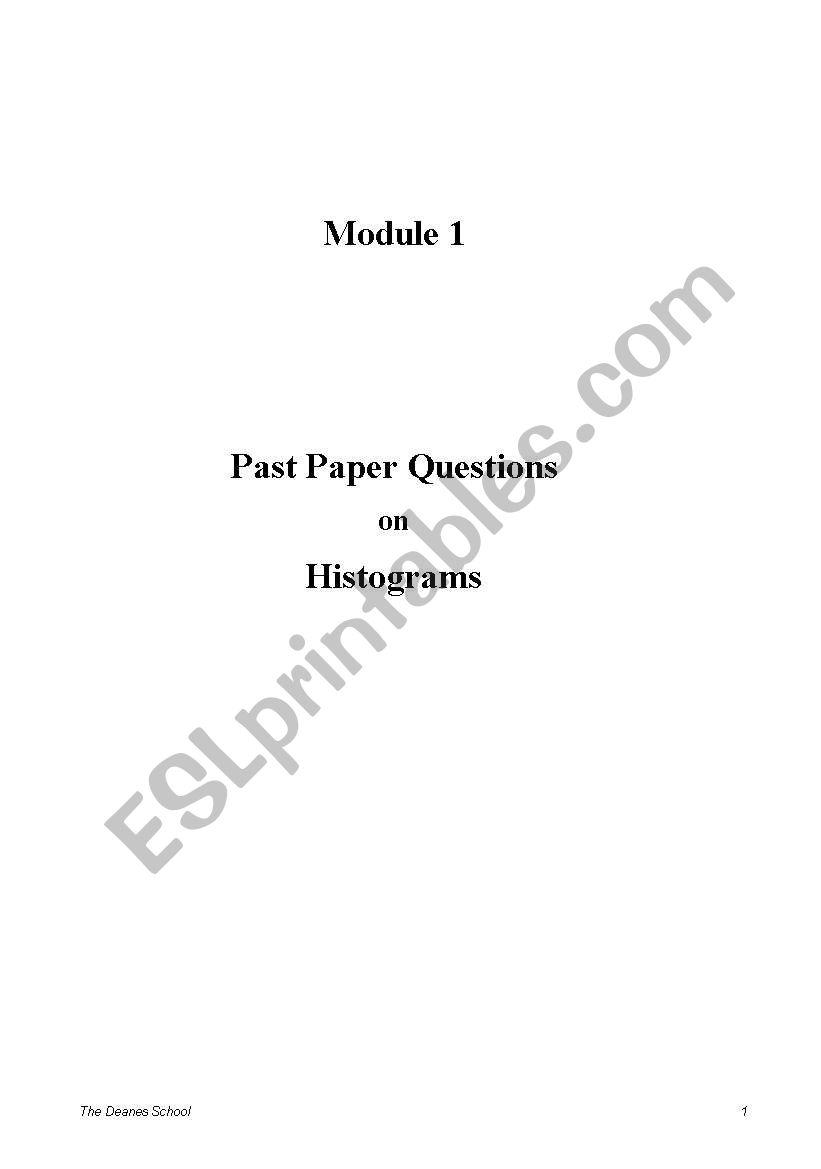 histograms worksheet