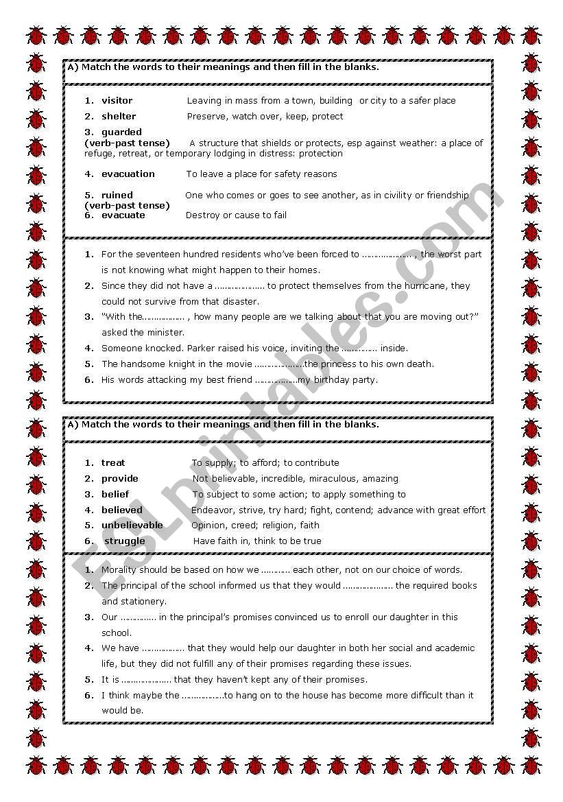 Useful vocabulary worksheet