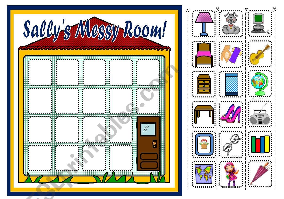 SALLYS MESSY ROOM - PLACE PREPOSITIONS BOARD GAME (PART3)