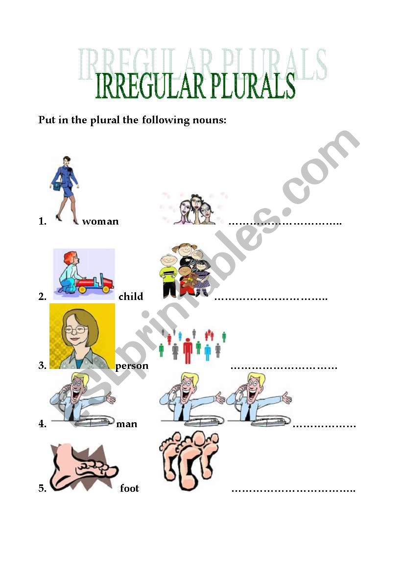 irregular plurals worksheet