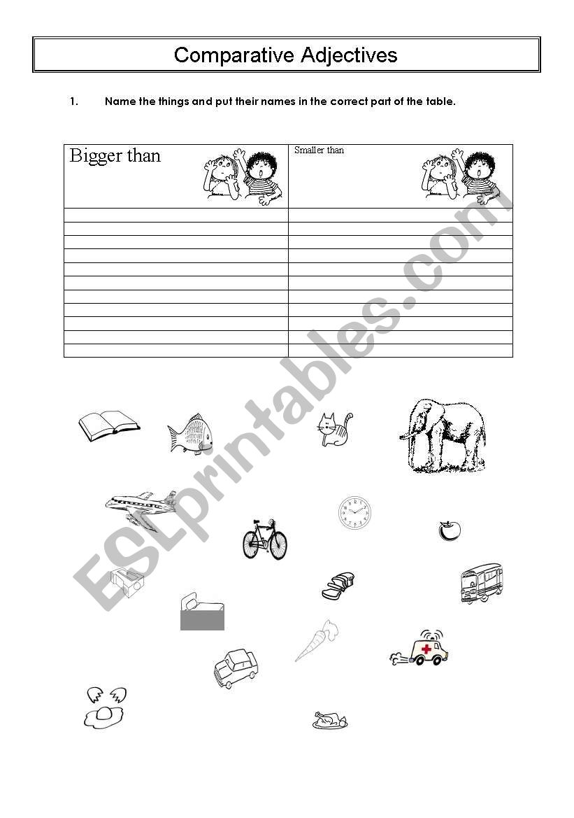 Comparatives worksheet