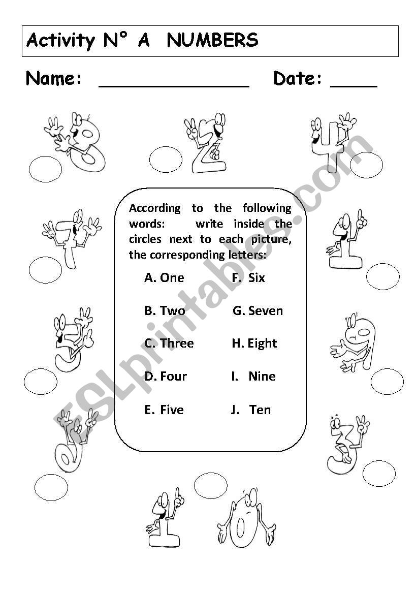 NUMBERS worksheet